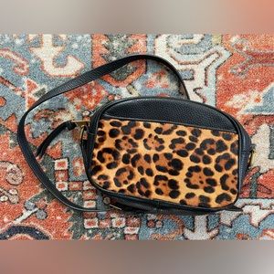 J.Crew women’s crossbody calf hair leopard bag